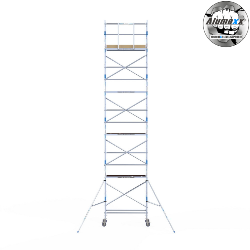 Torre Móvil Económica Alumexx 10,2m Altura de Trabajo, Estrecha 75x250