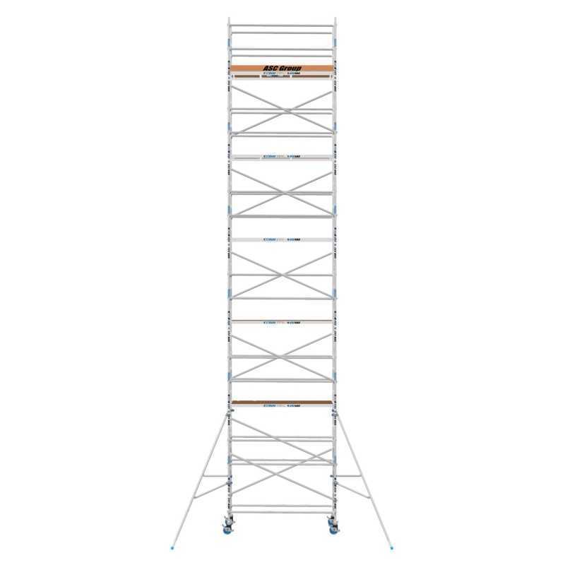 Torre móvil PREMIUM de aluminio estrecha 75x305 de 13,3 m Altura de trabajo