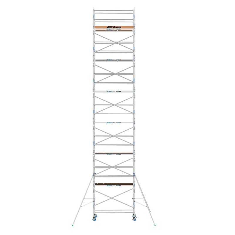 Torre móvil PREMIUM de aluminio estrecha 75x305 de 14,3 m Altura de trabajo